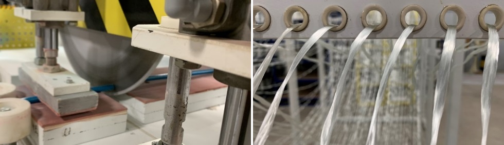 This technique consists of guiding a number of fiber strands and fiber mats from unwinding rolls to a resin impregnation system. The number of fiber strands and mats required are selected from the final profile mechanical properties we would like to produce.