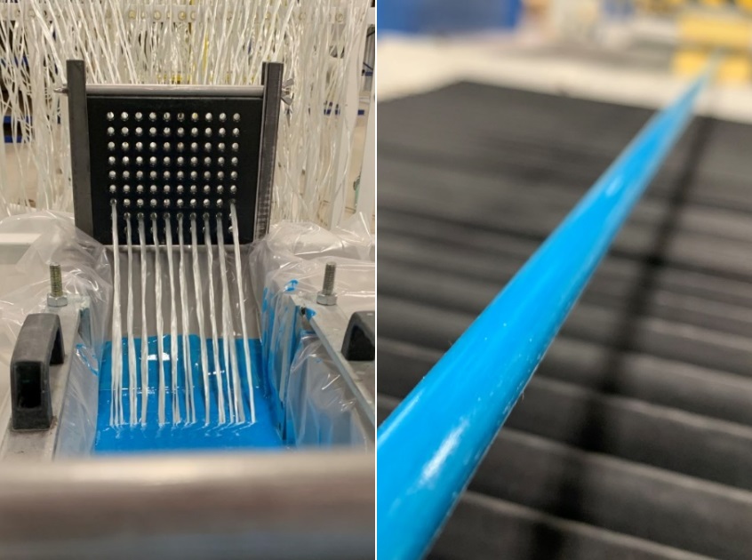 With two fully integrated pultrusion lines of different capacities, Innov Composites can produce custom pultruded profiles of various sizes according to your requirements. We have multiple standard profiles ranging from rods, flat bars, tubes, sheet piles and channels and others. Our motivated team will work with you to specify the right pultruded profile for your application to make your project a success.